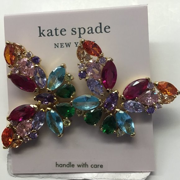 Kate Spade New Multi-Colored Butterfly Statement Earrings